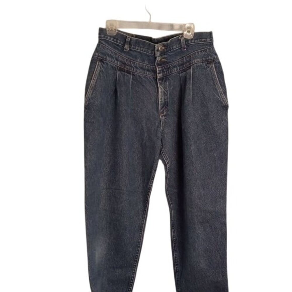 Lee Size 18 Med Jeans Womens High Waist Pleated Denim Blue Mom Vintage early 90s - Picture 2 of 9